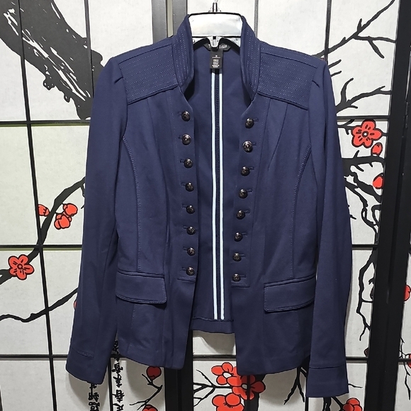White House Black Market Jackets & Blazers - White House Black Market Navy Blue Button Military Cardigan‎ Jacket Size 10